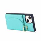 For iPhone 14 Plus Litchi Texture Card Bag Phone Case(Green) - 5