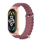For Xiaomi Mi Band 6 / 5 / 4 / 3 MIJOBS CS Marine Silicone Breathable Watch Band(Wine Red Rose Gold) - 1