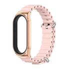 For Xiaomi Mi Band 6 / 5 / 4 / 3 MIJOBS CS Marine Silicone Breathable Watch Band(Pink Rose Gold) - 2