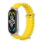 For Xiaomi Mi Band 6 / 5 / 4 / 3 MIJOBS PLUS Marine Silicone Breathable Watch Band(Yellow Silver) - 1