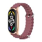 For Xiaomi Mi Band 6 / 5 / 4 / 3 MIJOBS PLUS Marine Silicone Breathable Watch Band(Wine Red Rose Gold) - 1