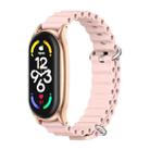 For Xiaomi Mi Band 6 / 5 / 4 / 3 MIJOBS PLUS Marine Silicone Breathable Watch Band(Pink Rose Gold) - 1
