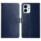 For Honor 80 SE HT01 Y-shaped Pattern Flip Leather Phone Case(Blue) - 1