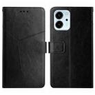 For Honor 80 SE HT01 Y-shaped Pattern Flip Leather Phone Case(Black) - 1