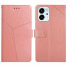 For Honor 80 SE HT01 Y-shaped Pattern Flip Leather Phone Case(Pink) - 1