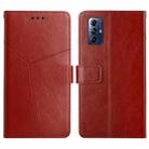 For Motorola Moto G Play 2023 HT01 Y-shaped Pattern Flip Leather Phone Case(Brown) - 1