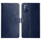 For Motorola Moto G Play 2023 HT01 Y-shaped Pattern Flip Leather Phone Case(Blue) - 1