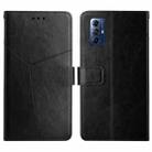 For Motorola Moto G Play 2023 HT01 Y-shaped Pattern Flip Leather Phone Case(Black) - 1