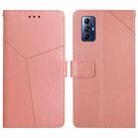 For Motorola Moto G Play 2023 HT01 Y-shaped Pattern Flip Leather Phone Case(Pink) - 1