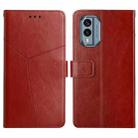 For Nokia X30 HT01 Y-shaped Pattern Flip Leather Phone Case(Brown) - 1