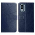 For Nokia X30 HT01 Y-shaped Pattern Flip Leather Phone Case(Blue) - 1