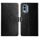 For Nokia X30 HT01 Y-shaped Pattern Flip Leather Phone Case(Black) - 1