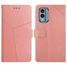 For Nokia X30 HT01 Y-shaped Pattern Flip Leather Phone Case(Pink) - 1