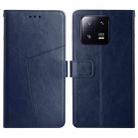 For Xiaomi 13 HT01 Y-shaped Pattern Flip Leather Phone Case(Blue) - 1