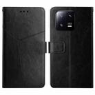 For Xiaomi 13 Pro HT01 Y-shaped Pattern Flip Leather Phone Case(Black) - 1