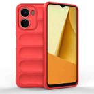 For vivo Y16 4G Global Magic Shield TPU + Flannel Phone Case(Red) - 1