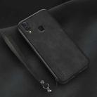 For Huawei Enjoy 9s Lamba Skin Feel Leather Back Phone Case with Strap(Black) - 1