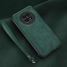 For Huawei Enjoy 20 Plus Lamba Skin Feel Leather Back Phone Case with Strap(Deep Green) - 1