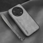 For Huawei Enjoy 50 Pro Lamba Skin Feel Leather Back Phone Case with Strap(Space Grey) - 1