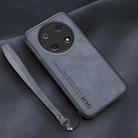 For Huawei Enjoy 50 Pro Lamba Skin Feel Leather Back Phone Case with Strap(Blue) - 1