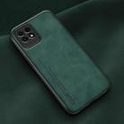 For Huawei Maimang 10 SE Lamba Skin Feel Leather Back Phone Case with Strap(Deep Green) - 2