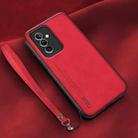 For Huawei Maimang 11 Lamba Skin Feel Leather Back Phone Case with Strap(Red) - 1