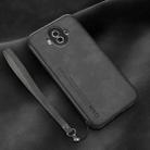 For Huawei Mate 10 Lamba Skin Feel Leather Back Phone Case with Strap(Dark Grey) - 1