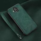For Huawei Mate 10 Lamba Skin Feel Leather Back Phone Case with Strap(Deep Green) - 1