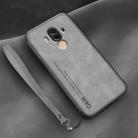 For Huawei Mate 10 Pro Lamba Skin Feel Leather Back Phone Case with Strap(Space Grey) - 1