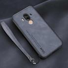 For Huawei Mate 10 Pro Lamba Skin Feel Leather Back Phone Case with Strap(Blue) - 1