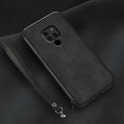 For Huawei Mate 20 Lamba Skin Feel Leather Back Phone Case with Strap(Black) - 1