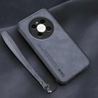 For Huawei Mate 40 Lamba Skin Feel Leather Back Phone Case with Strap(Blue) - 1