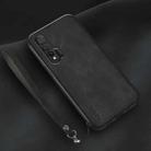 For Huawei nova 6 5G Lamba Skin Feel Leather Back Phone Case with Strap(Black) - 1