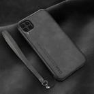 For Huawei nova 6 SE Lamba Skin Feel Leather Back Phone Case with Strap(Dark Grey) - 1