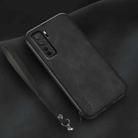 For Huawei nova 7 SE Lamba Skin Feel Leather Back Phone Case with Strap(Black) - 1