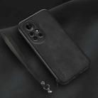 For Huawei nova 8 Lamba Skin Feel Leather Back Phone Case with Strap(Black) - 1