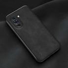 For Huawei nova 10 Pro Lamba Skin Feel Leather Back Phone Case with Strap(Black) - 2