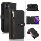For iPhone 12 mini Dream 9-Card Wallet Zipper Bag Leather Phone Case(Black) - 1
