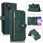 For iPhone 11 Dream 9-Card Wallet Zipper Bag Leather Phone Case(Green) - 1