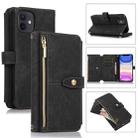 For iPhone 11 Dream 9-Card Wallet Zipper Bag Leather Phone Case(Black) - 1