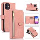 For iPhone 11 Dream 9-Card Wallet Zipper Bag Leather Phone Case(Pink) - 1