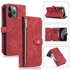 For iPhone 11 Pro Dream 9-Card Wallet Zipper Bag Leather Phone Case(Red) - 1