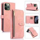 For iPhone 11 Pro Dream 9-Card Wallet Zipper Bag Leather Phone Case(Pink) - 1