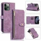 For iPhone 11 Pro Dream 9-Card Wallet Zipper Bag Leather Phone Case(Purple) - 1