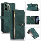 For iPhone 11 Pro Max Dream 9-Card Wallet Zipper Bag Leather Phone Case(Green) - 1