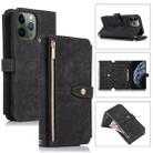 For iPhone 11 Pro Max Dream 9-Card Wallet Zipper Bag Leather Phone Case(Black) - 1