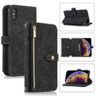 For iPhone X / XS Dream 9-Card Wallet Zipper Bag Leather Phone Case(Black) - 1