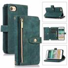 For iPhone SE 2022 / 2020 / 7 / 8 Dream 9-Card Wallet Zipper Bag Leather Phone Case(Green) - 1