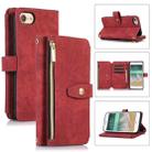 For iPhone SE 2022 / 2020 / 7 / 8 Dream 9-Card Wallet Zipper Bag Leather Phone Case(Red) - 1