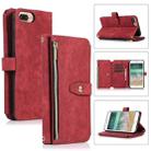 For iPhone 7 Plus / 8 Plus Dream 9-Card Wallet Zipper Bag Leather Phone Case(Red) - 1